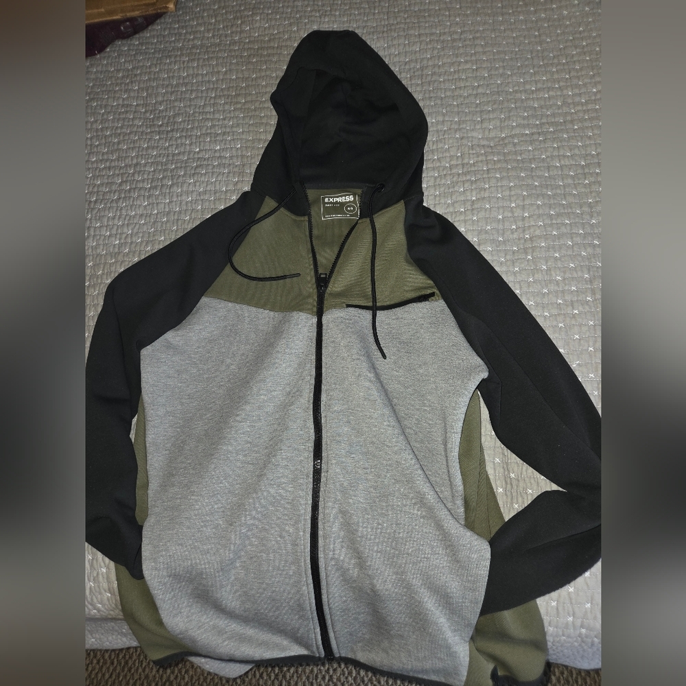 Express Men's Zip Up Sweater - Black, Gray, Olive